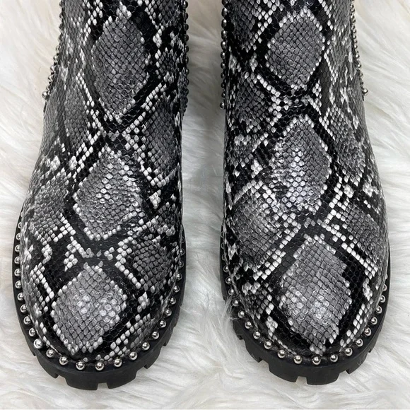 Seven Dials Black Snakeskin Ankle Booties Size 9.5 - Picture 3 of 12